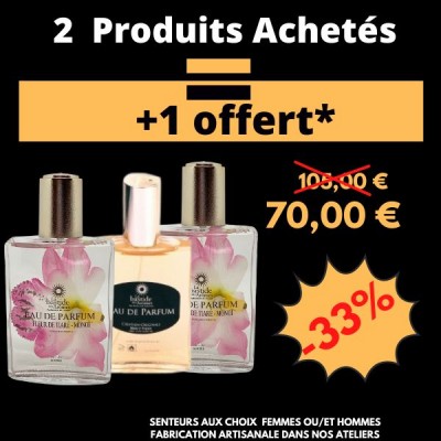 2 + 1 OFFERT - Eaux de Parfum Femme et Homme 100 ml