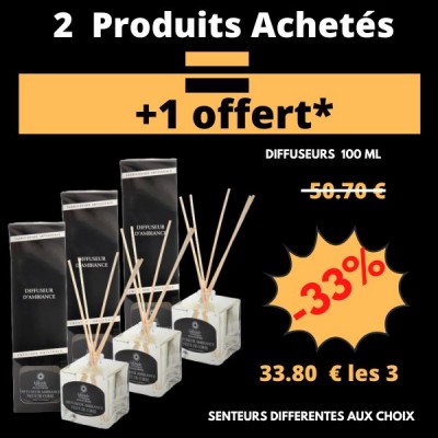 2 + 1 OFFERT - Diffuseurs d'ambiance 100 ml