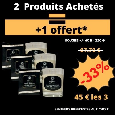 2 + 1 OFFERT - Bougies Parfumées 220 g