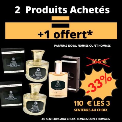 .2 + 1 OFFERT - Parfums 100 ml Femmes ou/et Hommes